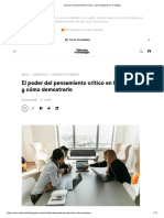 Qué Es El Pensamiento Crítico y Cómo Aplicarlo en El Trabajo