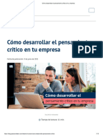 Cómo Desarrollar El Pensamiento Crítico en Tu Empresa