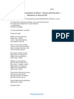 Exercício de Romantismo No Brasil - Poesia Primeira Fase - Literatura 1 Série Do EM 1