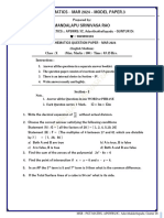 Class X - MAR 2024 - MATHEMATICS MODEL PAPER 3 by MSR