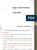 Water Supply and Treatment Ceng 4181: Prepared By: Mentwabe A