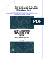 Ebook European Economic Legal Order After Brexit Legacy Regulation and Policy 1St Edition Enzo Cardi Online PDF All Chapter