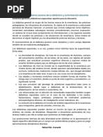 Debates Universitarios Acerca de Lo Didáctico y La Formación Docente