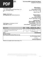 Prestige Mixer Invoice