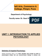 TY BA (Psychology) Introduction To Applied Psychology