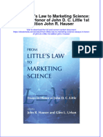 From Littles Law To Marketing Science Essays in Honor of John D C Little 1St Edition John R Hauser Online Ebook Texxtbook Full Chapter PDF