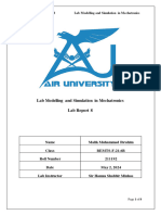 Lab Modelling and Simulation in Mechatronics Lab Report 8