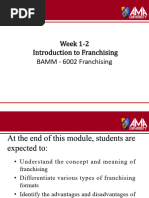 W1 & W2 - Introduction To Franchising - PRESENTATION