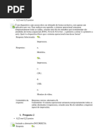 Fundamentos de Sistemas Operacionais - Questionário I Ao IV