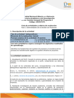 Guía de Actividades y Rúbrica de Evaluación - Unidad 1 - Fase 1 - Generalidades de La Gestión de Proyectos