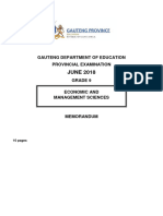 Grade 9 Provincial Exam Economic and Management Sciences (English) June 2018 Possible Answers