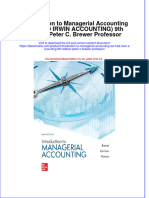 Introduction To Managerial Accounting Ise Hed Irwin Accounting 9Th Edition Peter C Brewer Professor Online Ebook Texxtbook Full Chapter PDF