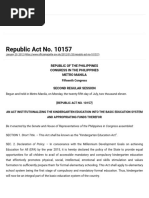 Republic Act No. 10157 - Kindergarten Education Act