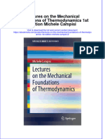 Ebook Lectures On The Mechanical Foundations of Thermodynamics 1St Edition Michele Campisi 2 Online PDF All Chapter