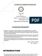 Buffer Solution in Human Physiology: Department of Chemistry