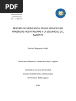 Errores de Medicacion en Los Servicios de Urgencias Hospitalarias y La Seguridad Del Paciente