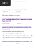 Can You Claim Both HRA and Deduction On Home Loan Interest