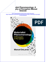 Materialist Phenomenology A Philosophy of Perception Manuel Delanda Online Ebook Texxtbook Full Chapter PDF