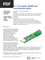 Airmaster Q Series RS485 Card Comm S Option Factsheet