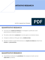 Quantitative Research: Asst Prof. Jaspreet Kaur Chhabda