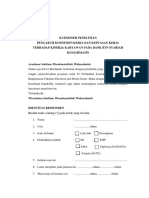 Kuesioner Penelitian Pengaruh Komitmen Kerja Dan Kepuasan Kerja Terhadap Kinerja Karyawan Pada Bank BTN Syariah Banjarmasin