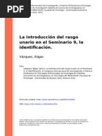 Vázquez, Edgar (2011) - La Introducción Del Rasgo Unario en El Seminario 9, La Identificación