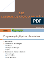 SAD Sistemas de Apoio A Decisao