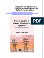 Power Quality in Power Distribution Systems Concepts and Applications 1St Edition Mahesh Kumar Mishra Online Ebook Texxtbook Full Chapter PDF