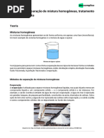 Métodos de Separação de Mistura Homogêneas, Tratamento de Água e Esgoto