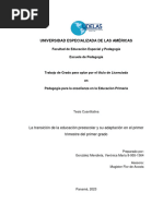 La Transición de La Educación Preescolar y Su Adaptación en El Primer