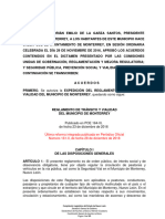 Reglamento de Transito y Vialidad Del Municipio de Monterrey