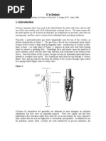 Cyclones: (Adapted From Air Pollution Control by C. D. Cooper & F.C - Alley, 1986)