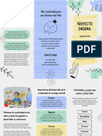 Folleto Tríptico Infantil para Actividades y Proyectos Creativos Doodle Artístico Multicolor