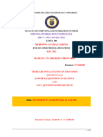 1st Semester End of Sem Exams For Discrete Structures For May Intake