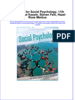 PDF Test Bank For Social Psychology 11Th Edition Saul Kassin Steven Fein Hazel Rose Markus Online Ebook Full Chapter