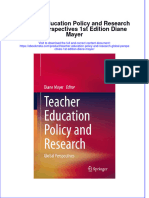 Teacher Education Policy and Research Global Perspectives 1St Edition Diane Mayer Online Ebook Texxtbook Full Chapter PDF