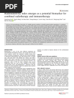 Radiosensitivity Index Emerges As A Potential Biomarker For Combined Radiotherapy and Immunotherapy