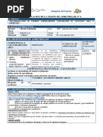 Planificación de La Sesión de Aprendizaje N 8