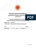 MBA 8100 Marking Scheme