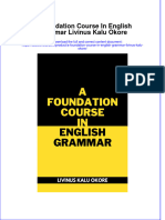 Full Ebook of A Foundation Course in English Grammar Livinus Kalu Okore Online PDF All Chapter