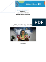 Secuencia Leo, Miro, Escucho ¡Y A Crear! (Parte I) Lengua y Literatura. Primaria. Primer Grado