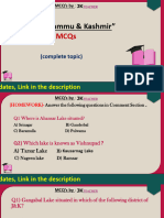 MCQs On Lakes of J&K