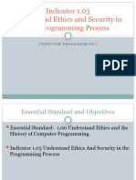 1.03 - Understand Ethics and Security in The Programming Process - PowerPoint