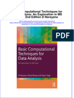 Full Ebook of Basic Computational Techniques For Data Analysis An Exploration in Ms Excel 2Nd Edition D Narayana Online PDF All Chapter