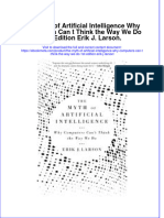 The Myth of Artificial Intelligence Why Computers Can T Think The Way We Do 1St Edition Erik J Larson Online Ebook Texxtbook Full Chapter PDF