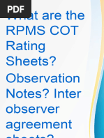 COT Rating Sheets Observation Notes