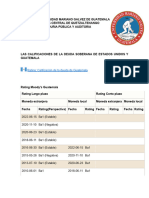 Calificaciones de La Deuda Soberania de Estados Unidos y Guatemala