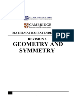 6 Revision Paper - Geometry and Symmetry CIE Math IGCSE Extended 0850