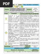 1er Grado Transformar Conflictos en Bien de Nuestra Comunidad Escolar