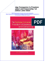 The Routledge Companion To Freedom of Expression and Censorship 1St Edition John Steel 2 Online Ebook Texxtbook Full Chapter PDF